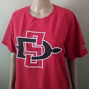 Champion San Diego State University Aztecs Red T-shirt, Men's Large